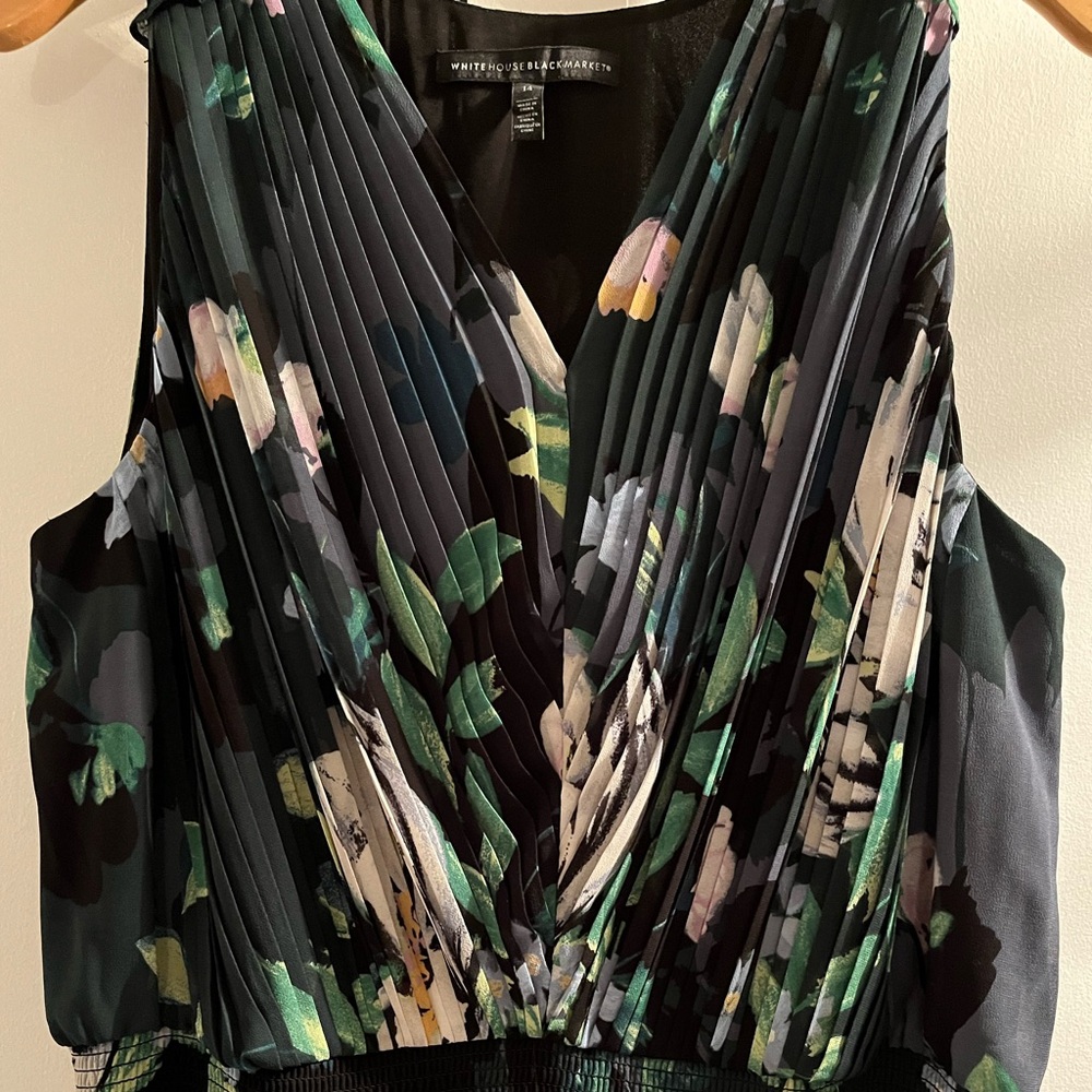 WHBM Pleated High Low Hem Dress Size 14